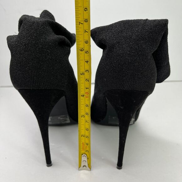 Women's Pointed Toe Stiletto Ankle Boots Slip On Stretch Booties Black Size 9.5 - Picture 11 of 12